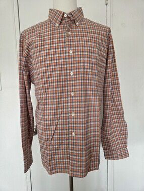 Ralph Lauren Orange and Blue Plaid Button-Down